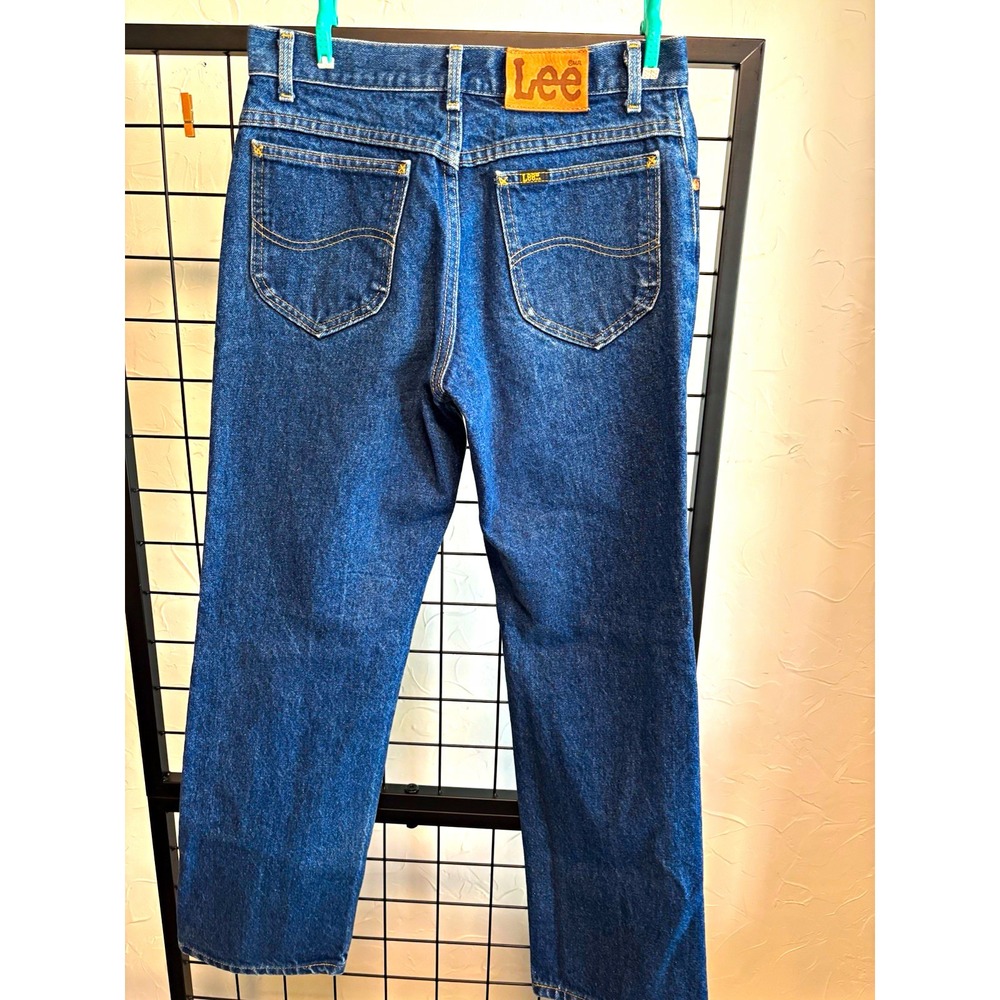 Lee Men's Blue Cotton Denim Straight Leg Regular Fit Mid Rise Zip Jeans